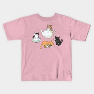 Tea cats Kids T-Shirt